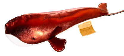 sparkly red leather calf sized right whale