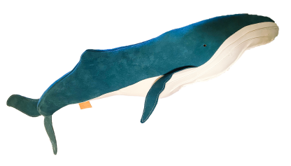 Blue suede leather humpback whale Made at The Greenland Fishery