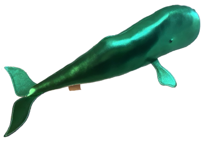 Green glitter leather sperm whale