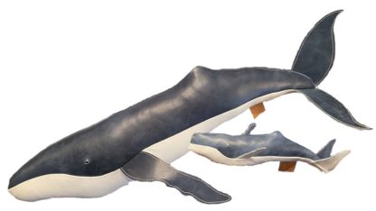 Blue Humpback whale and calf